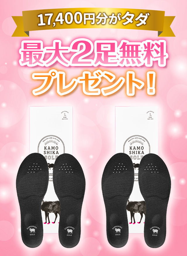 17,400円分がタダ 最大２足無料プレゼント！
